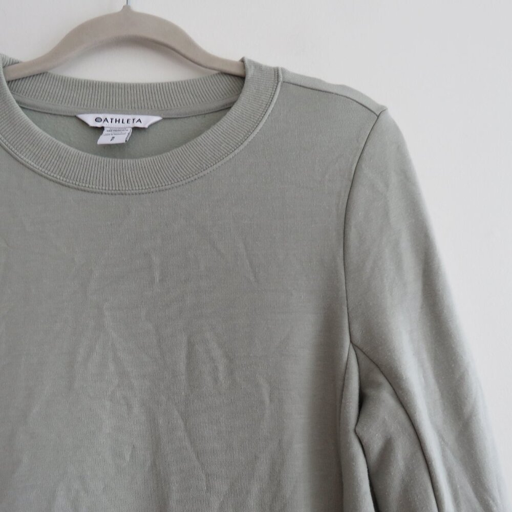 ATHLETA Coaster Luxe Sweatshirt Dress in Fern Green Athleisure Lounge - Size S - Picture 8 of 15